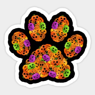 Paw Prints Pumpkin Halloween For Dog Mom Dog Dad Dog Lovers Sticker